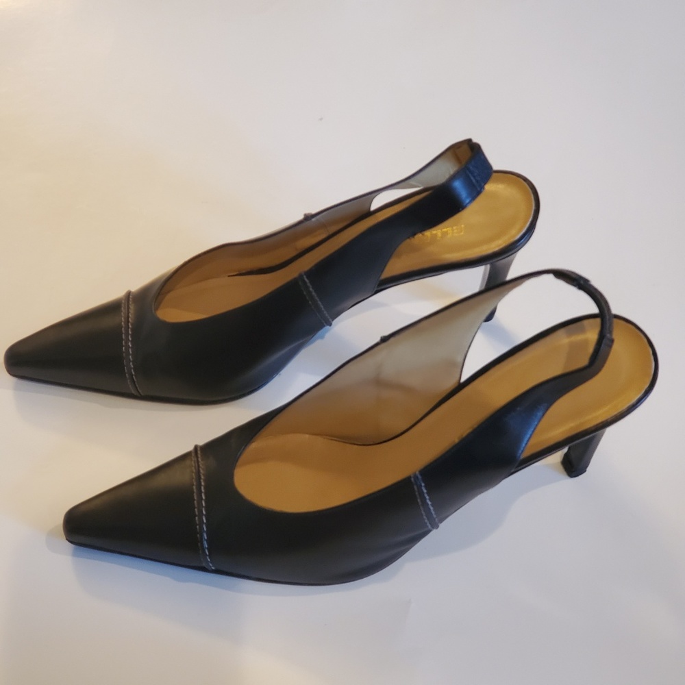 Ellen Tracy Calf Black Sling Back - Size 9.5M